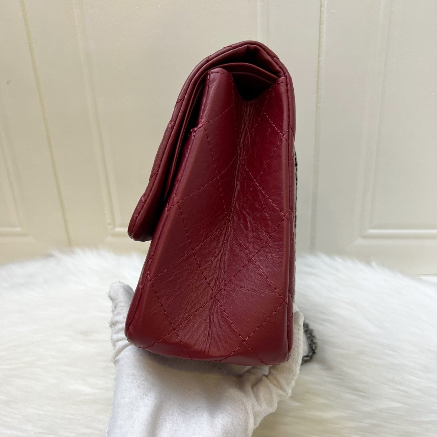 Chanel 2.55 Reissue 227 Maxi Flap in Red Distressed Calfskin and RHW Accessory
