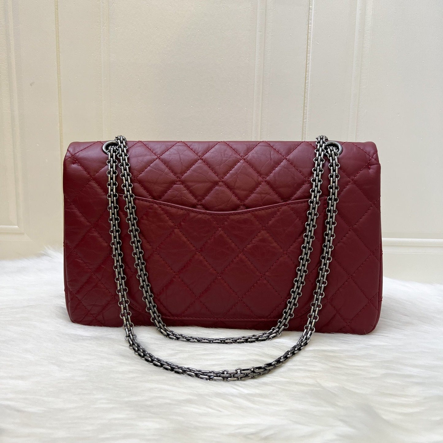 Chanel 2.55 Reissue 227 Maxi Flap in Red Distressed Calfskin and RHW Accessory