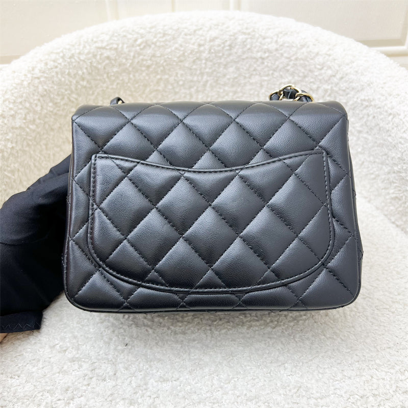 Classic Square Mini Flap in Black Lambskin and LGHW (Model: ) Accessory Signature
