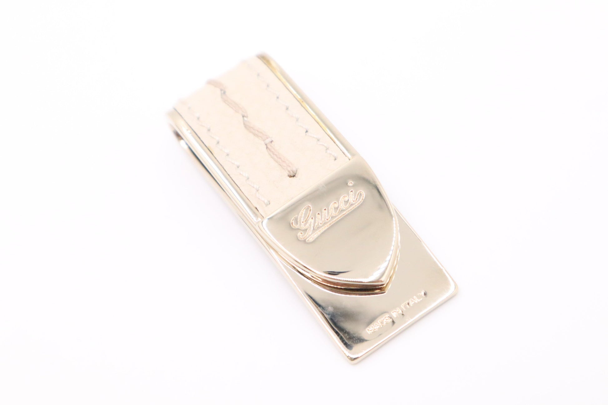 Gucci Money Clip Off Leather White Handbag
