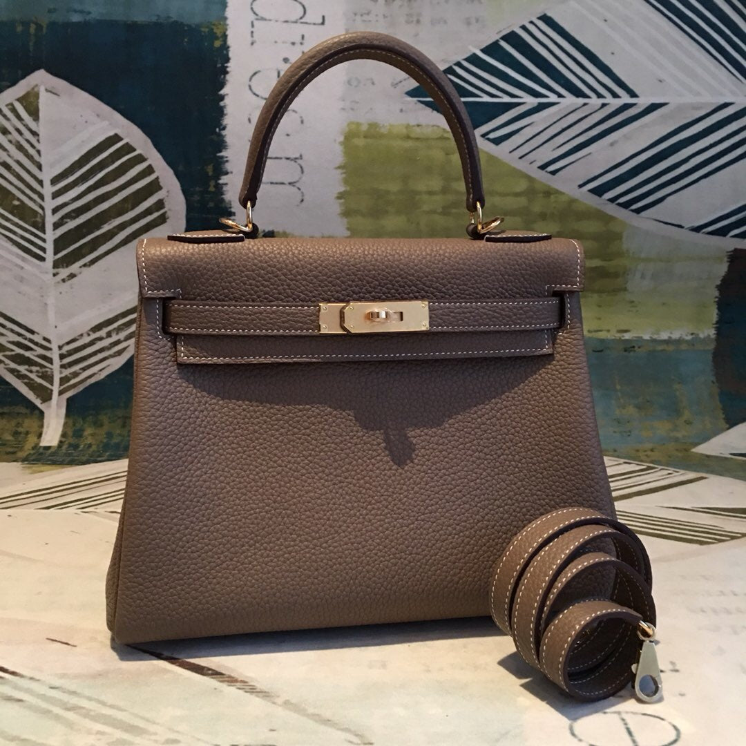 Top Quality Kelly Greige Bag With Toned Gold Shoulder Bag