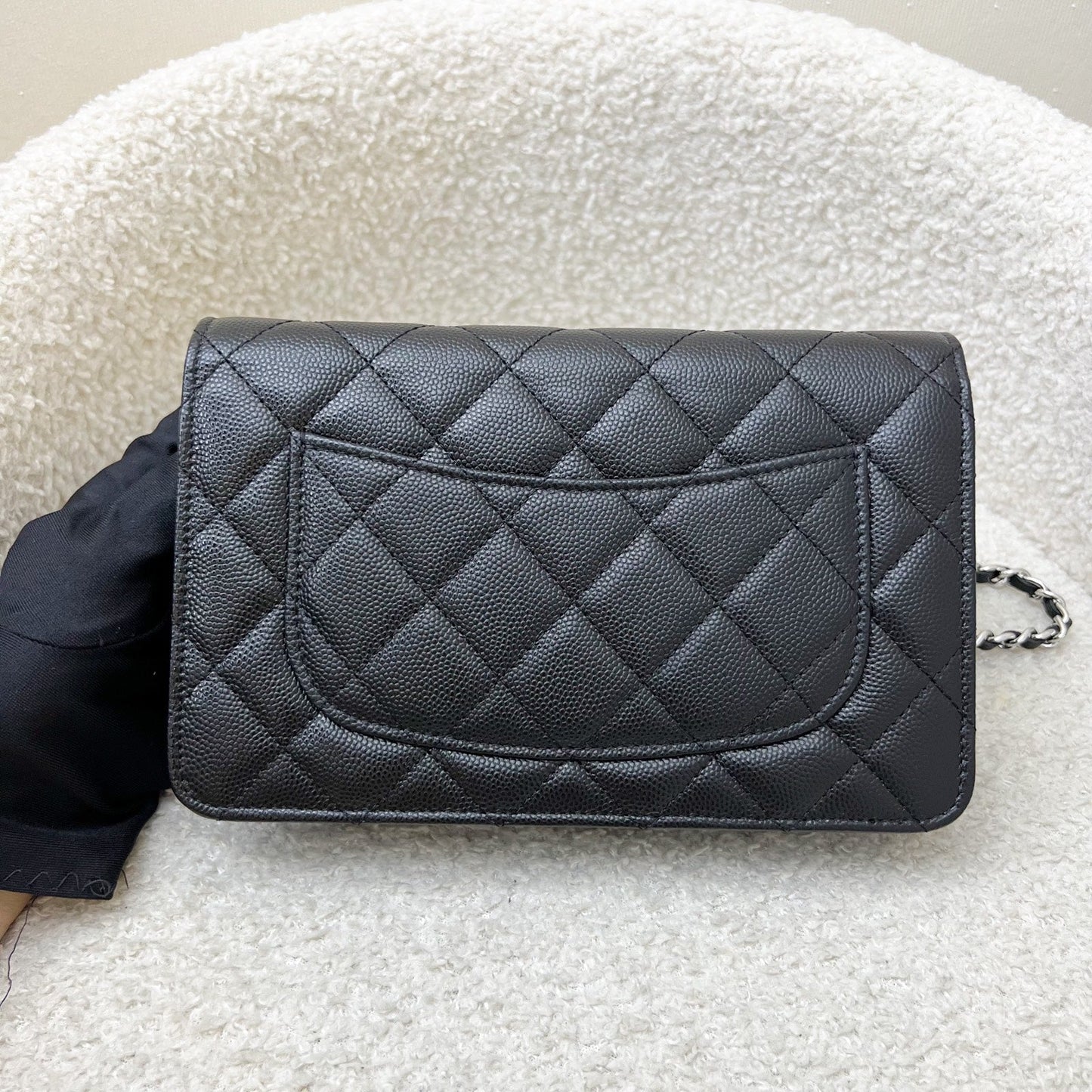 Wallet on Chain WOC in Black Caviar and SHW (Model: ) Bag Seasonal