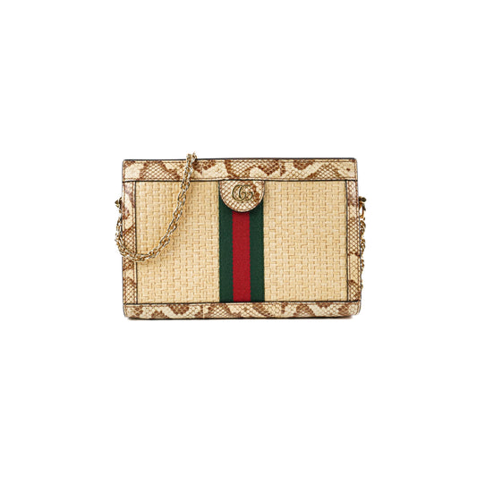 Gucci Ophidia Snakeskin Bag Raffia Travel Bag