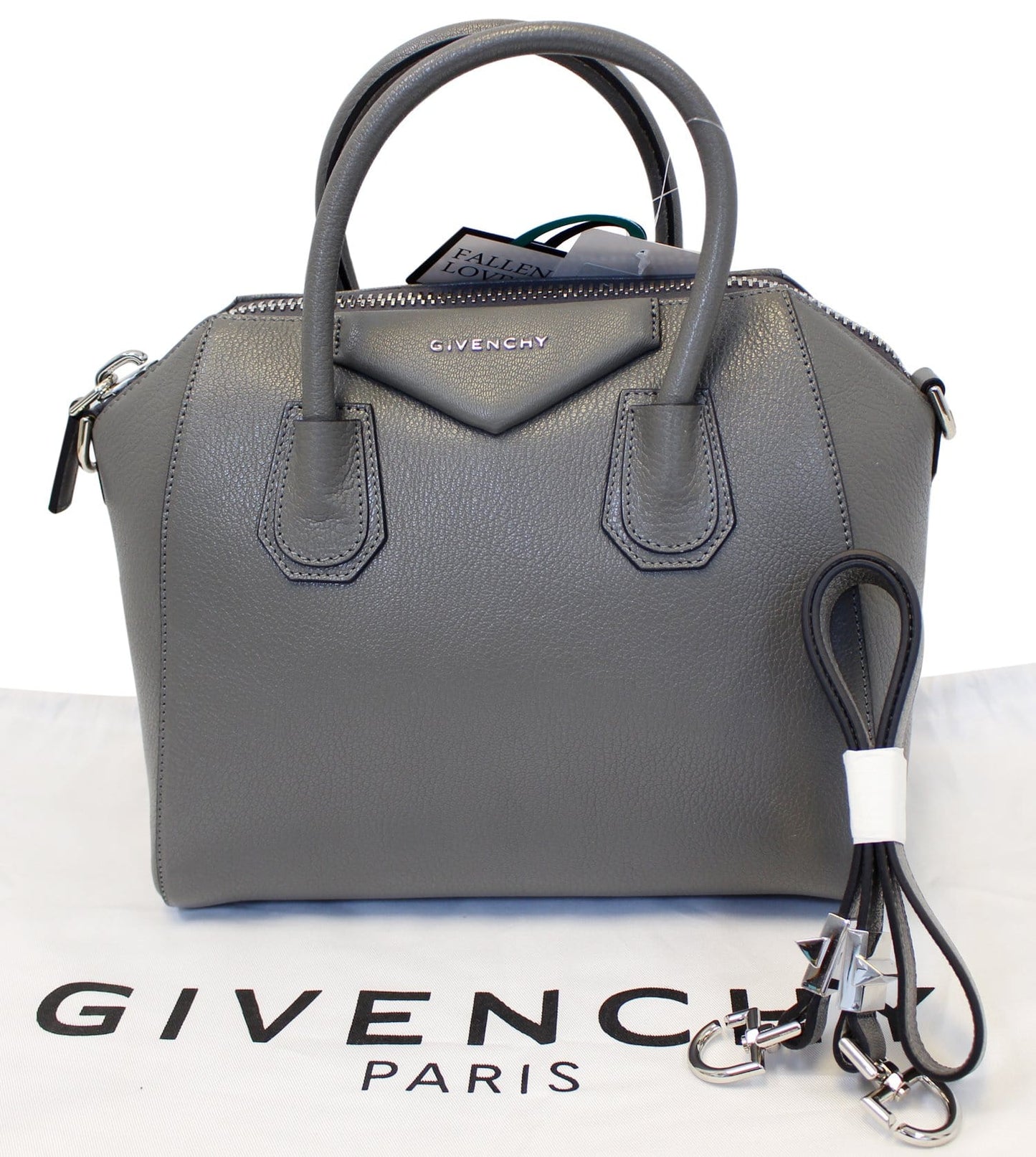 Givenchy Dark Grey Goatskin Antigona Shoulder Bag Leather Small
