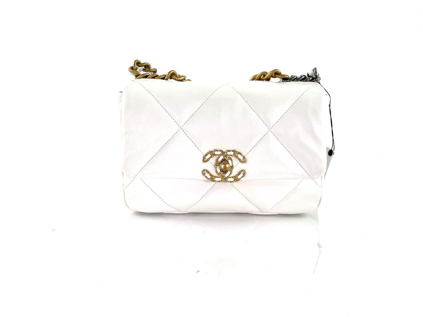 Chanel New 19 2022 White Flap Bag