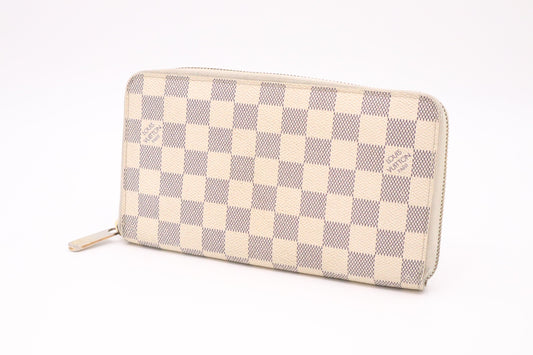 Louis Vuitton Zippy Organizer Azur Damier Canvas Handbag