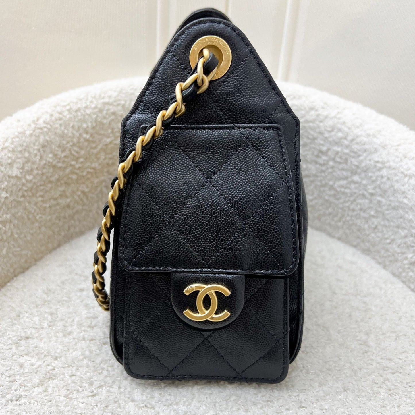 Chanel 25 Mini Hobo Bag in Black Caviar and AGHW (Model: )