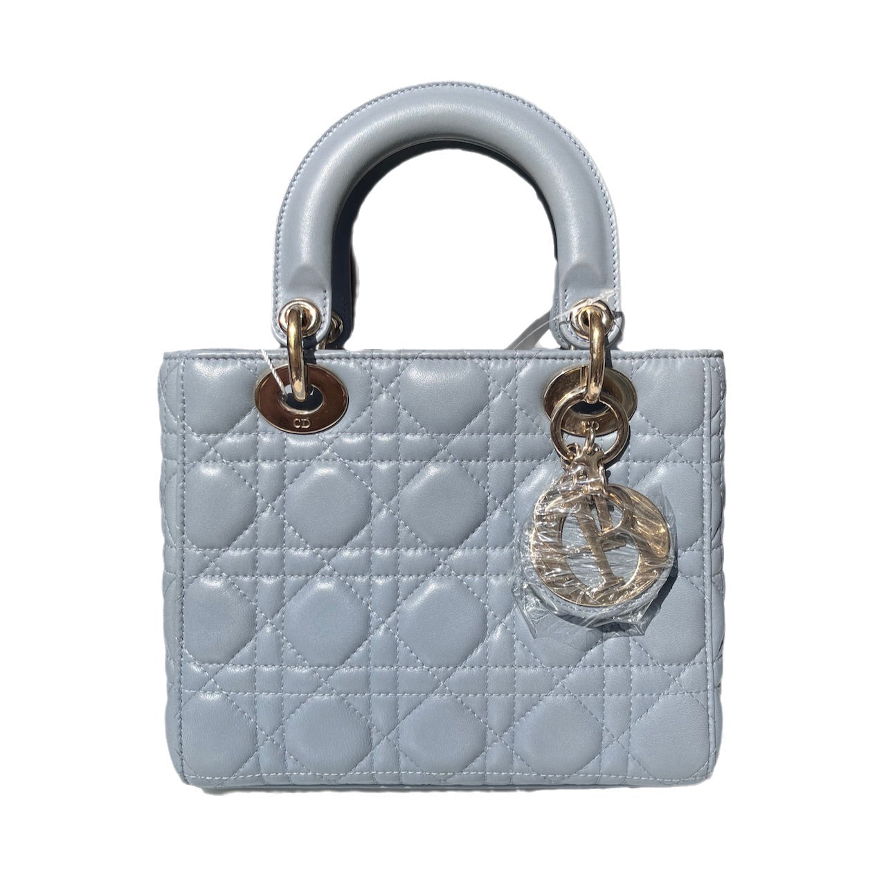 Dior Lady My Abc Lambskin Cannage With Strap Leather Blue Travel Bag