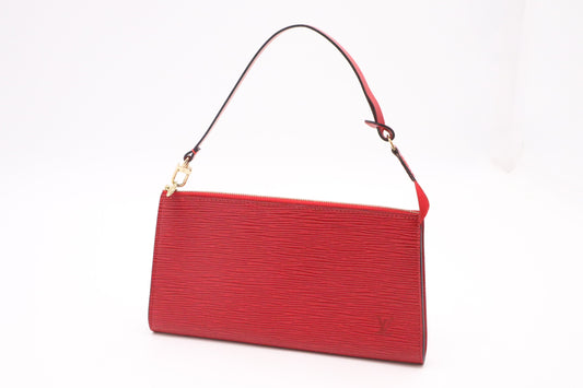 Louis Vuitton Pochette Accessoires 21 Castillan Epi Leather Red Clutch Bag