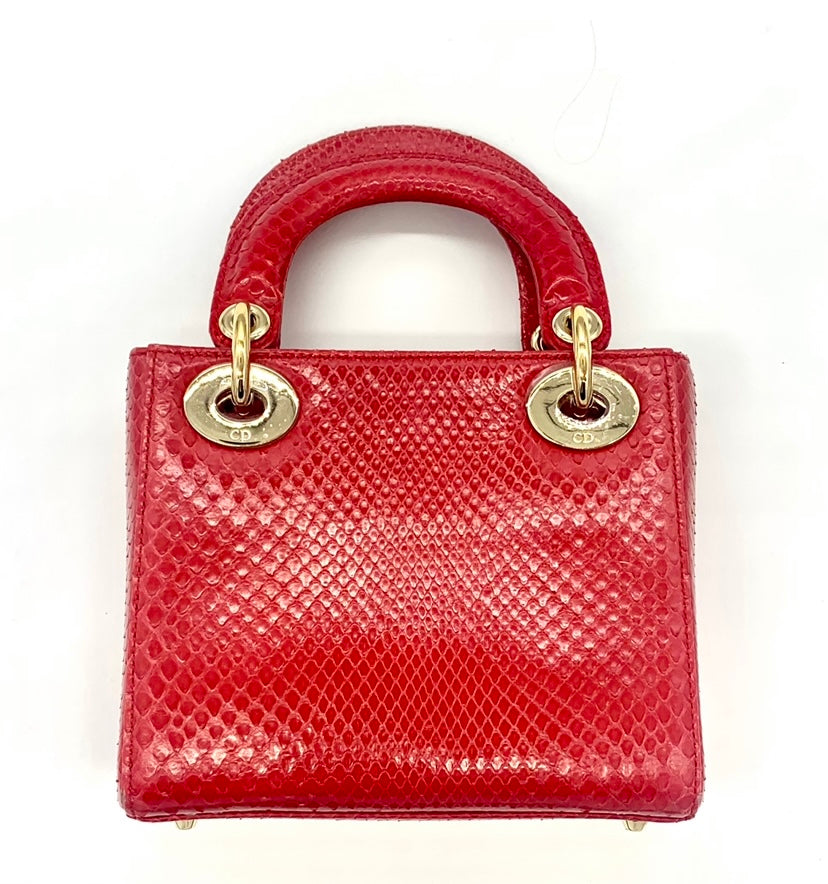 Dior Lady Bag Red Mini Travel Bag