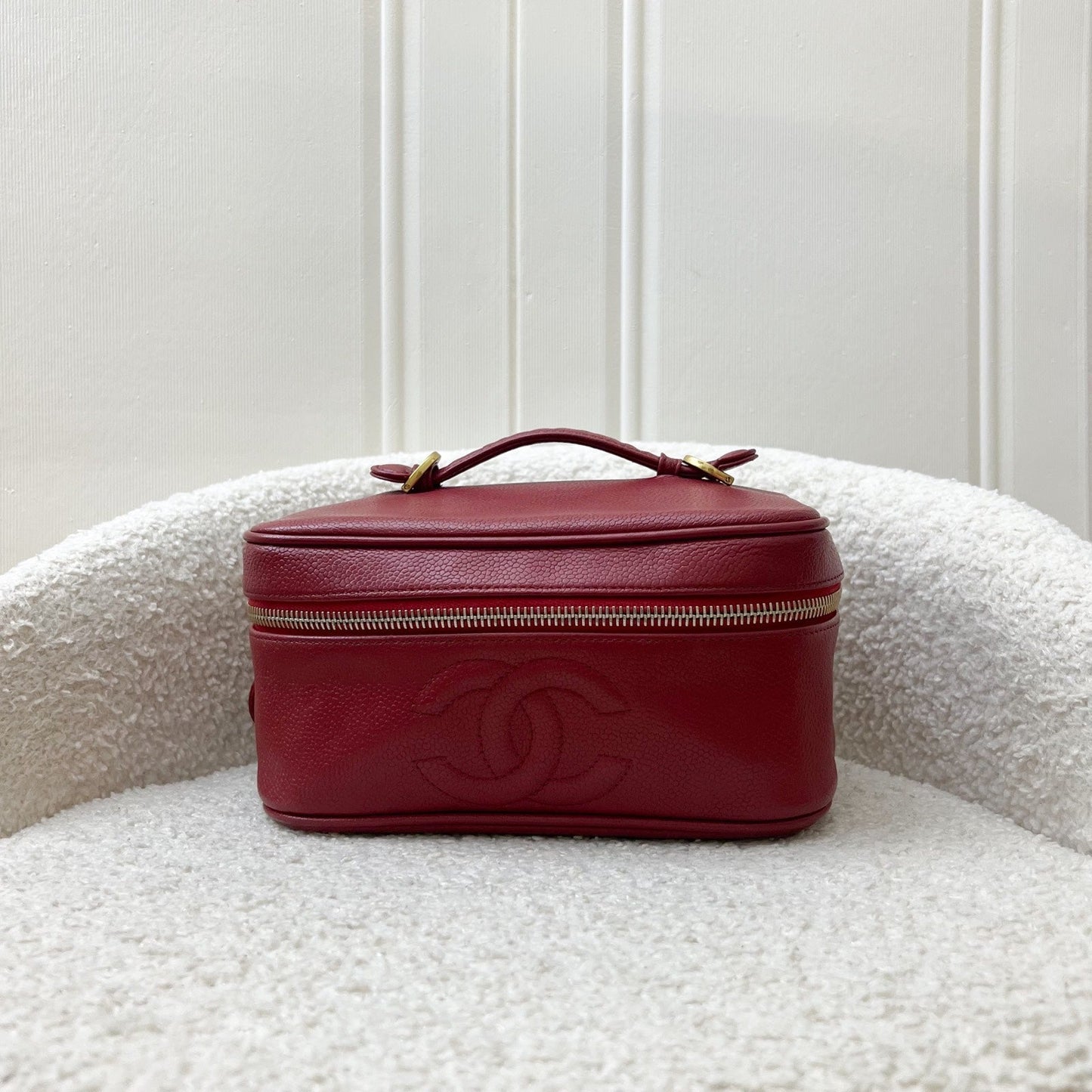 Chanel Vanity Case in Red Caviar and GHW