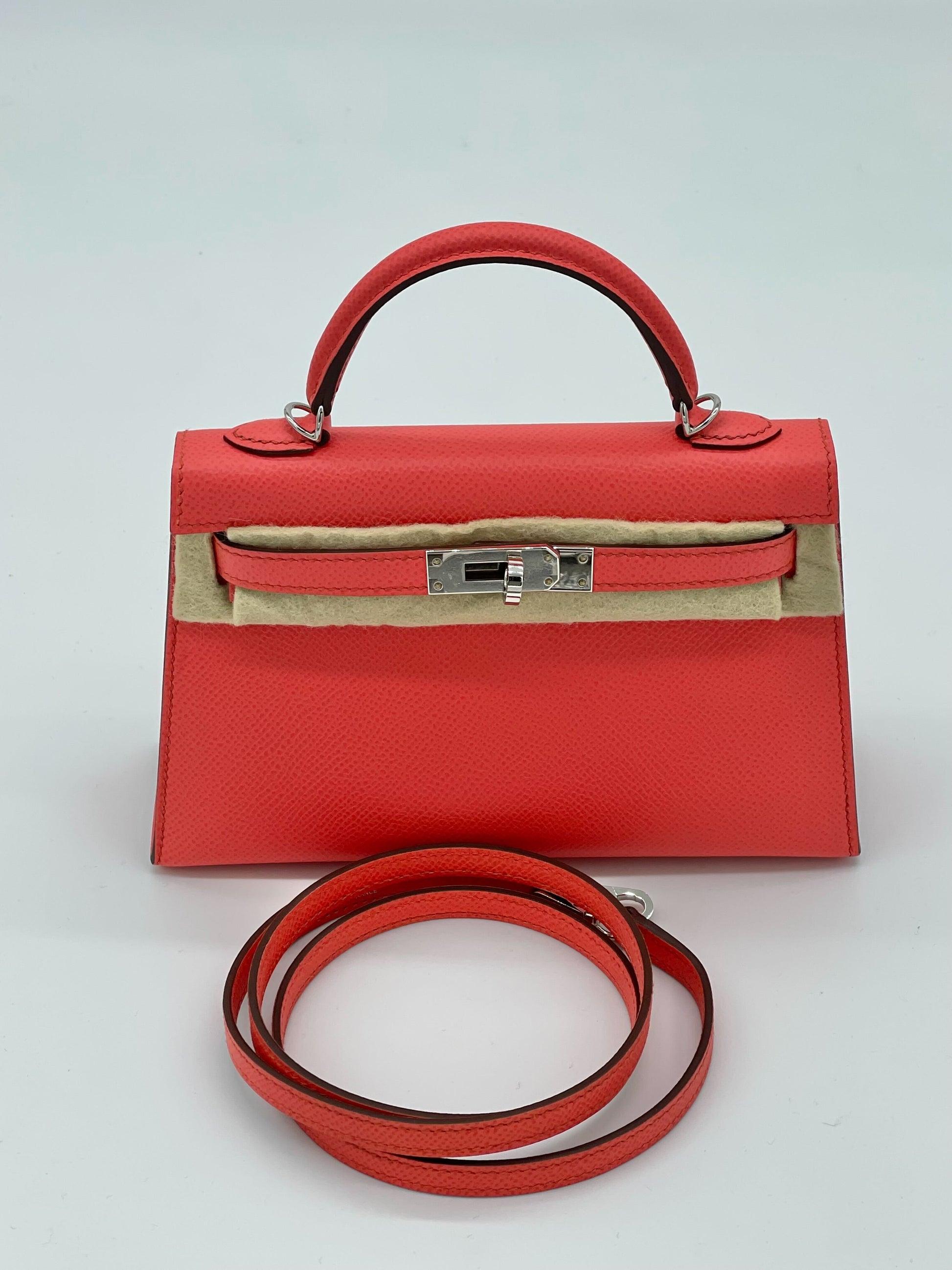 Gucci Hermes Kelly Epsom Rose Texas Palladium Hardware Travel Bag