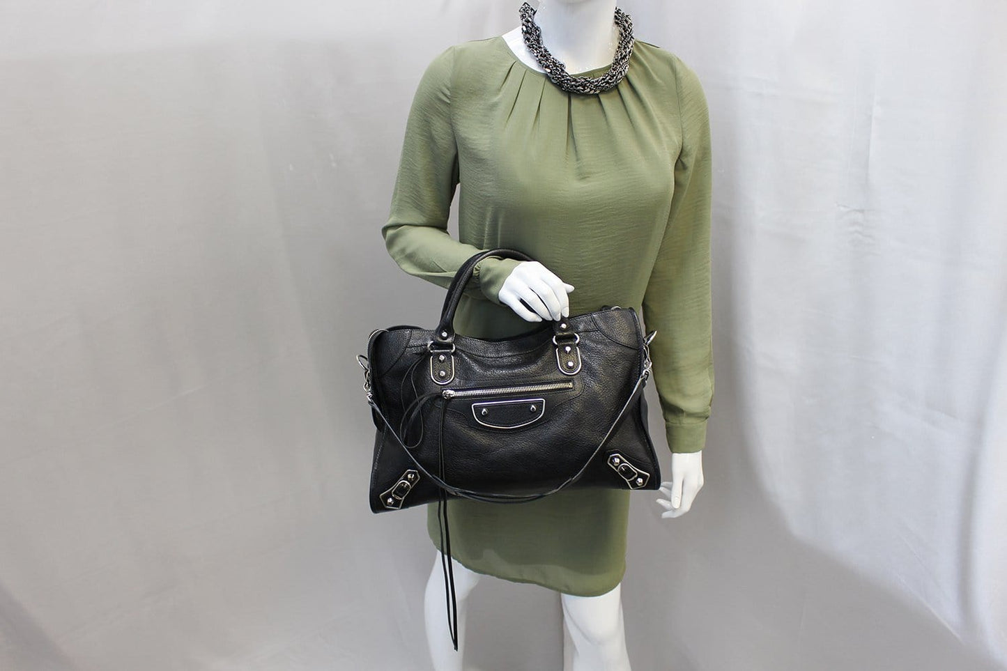 Balenciaga Balen Classic Metallic Edge City Satchel Bag Medium Shoulder Bag