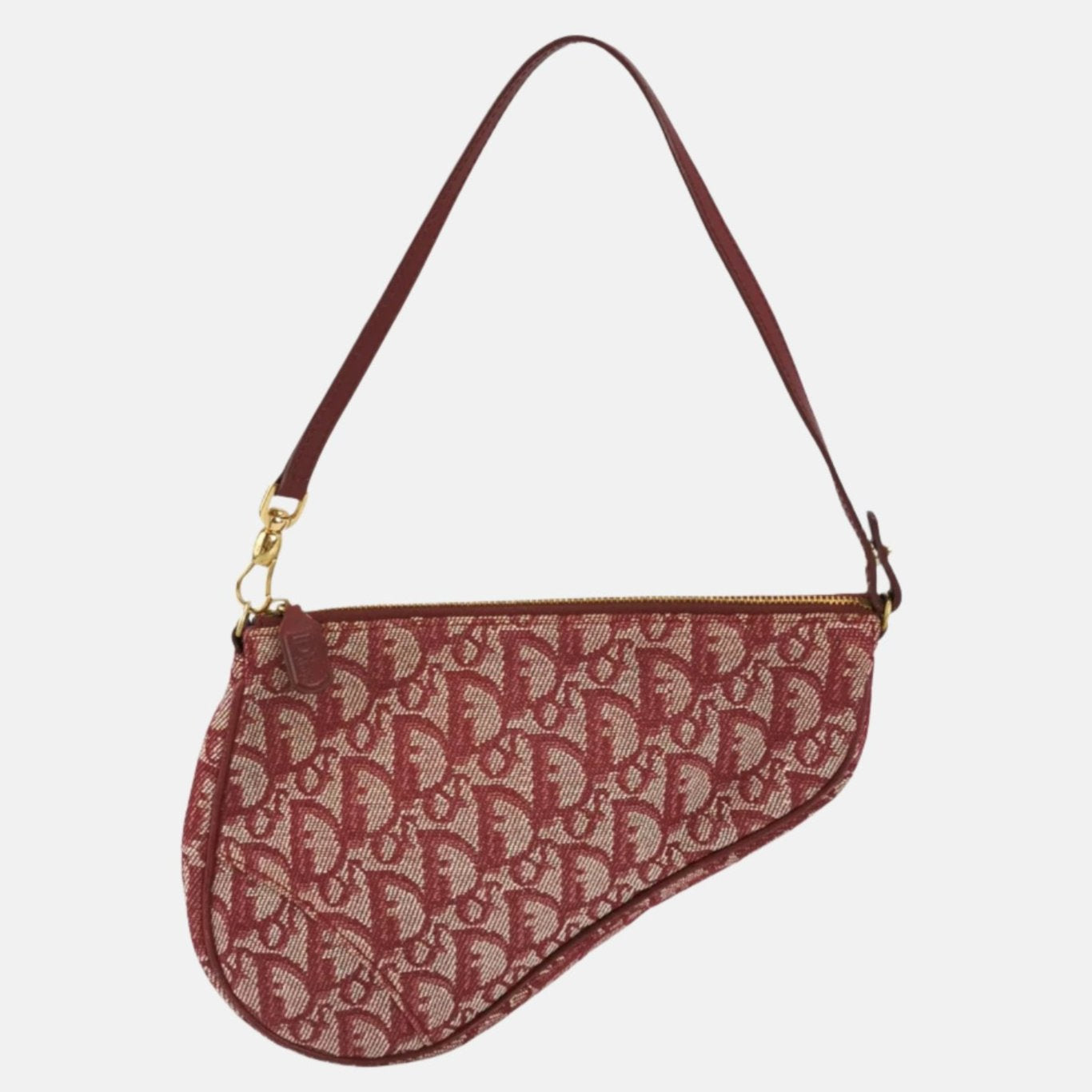 Dior Trotter Saddle Bag Burgundy Oblique Red Mini Travel Bag