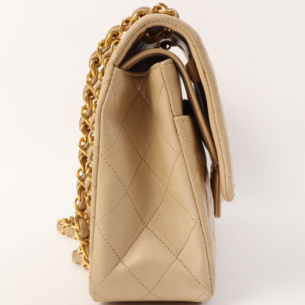 Chanel Around 1995 Made Classic Flap Chain Bag Beige