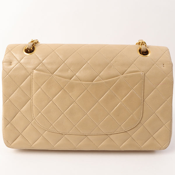 Chanel Around 1995 Made Classic Flap Chain Bag Beige