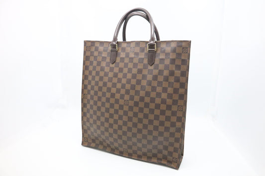 Louis Vuitton Sac Plat Ebene Canvas Damier Handbag