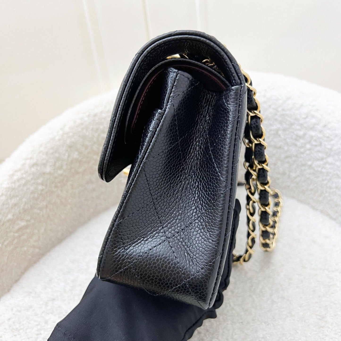 Chanel [Brand New - Full Set - May 2022] Small Classic Flap CF in Black Caviar and GHW (Model: ) Accessory