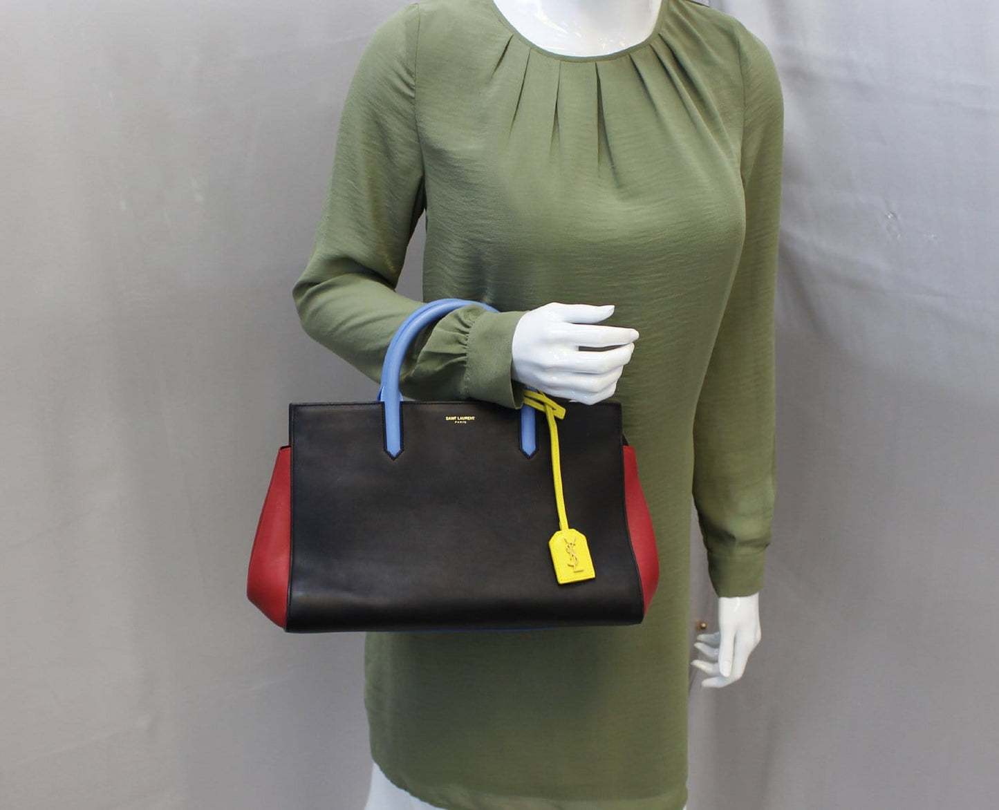YSL Saint Laurent Saint Cabas Rive Gauche Satchel Bag Small Travel Bag