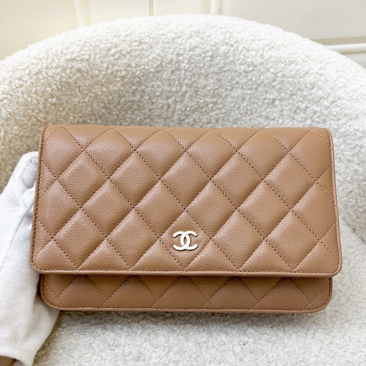 Chanel Classic Wallet on Chain WOC in Dark Beige Caviar and LGHW (Model: ) Bag