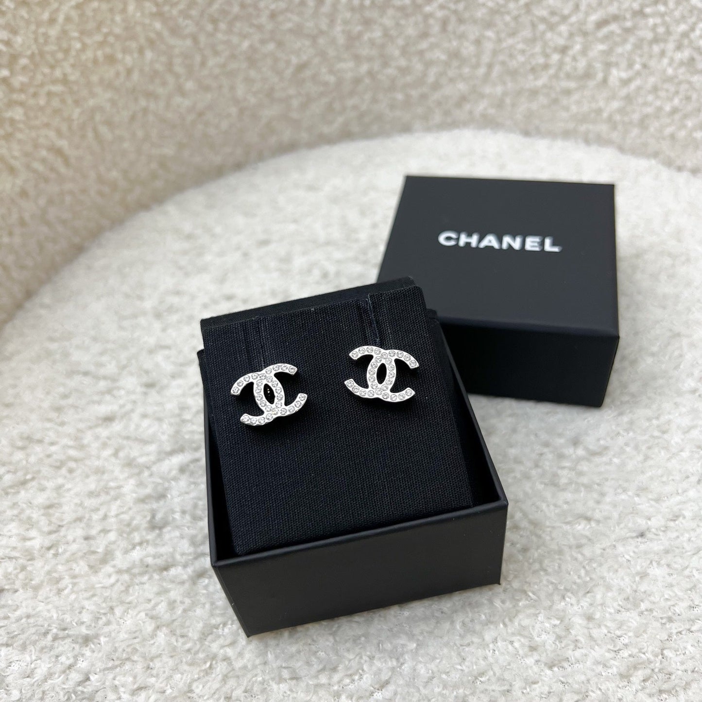 Chanel CC Logo Earrings in SHW Jewelry