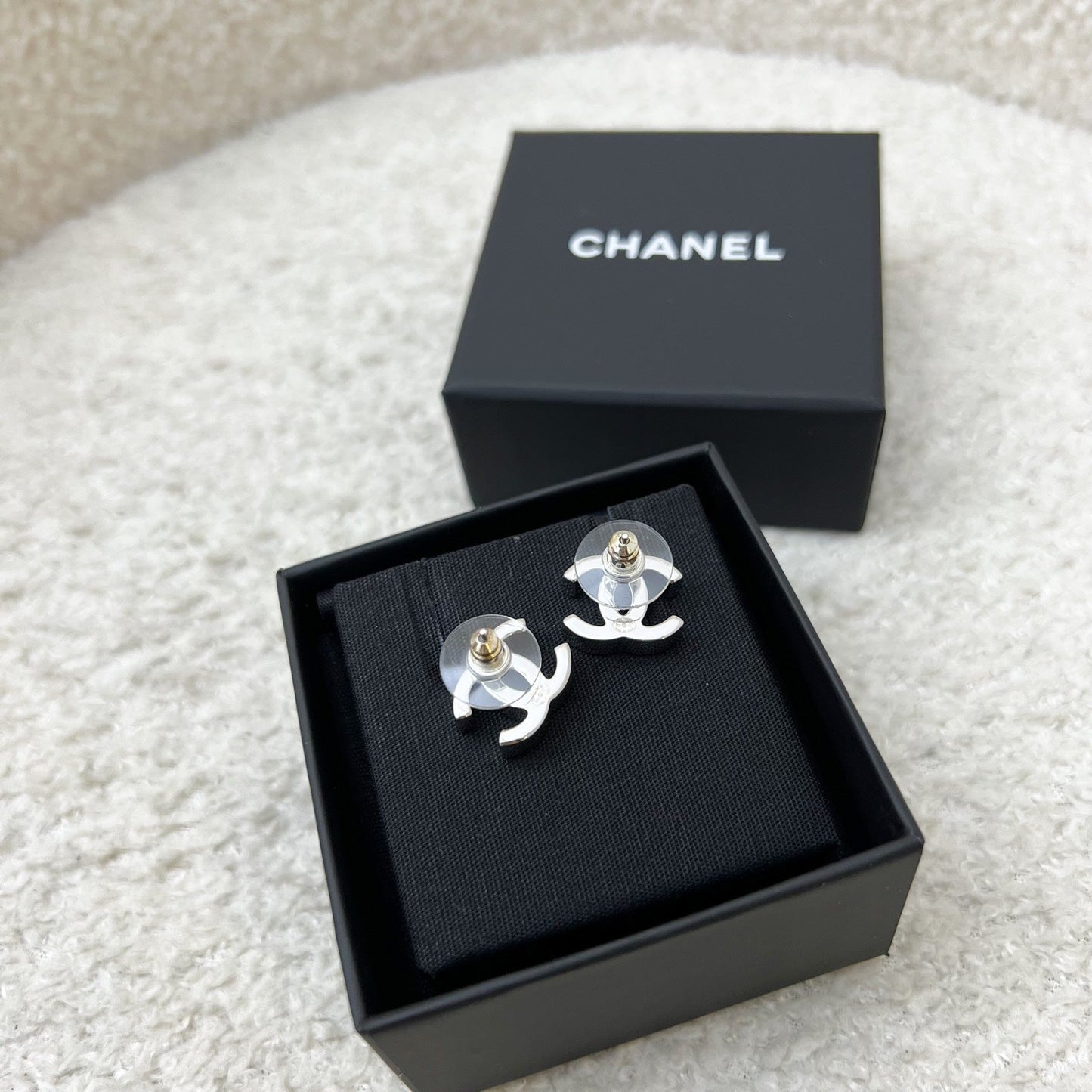 Chanel CC Logo Earrings in SHW Jewelry