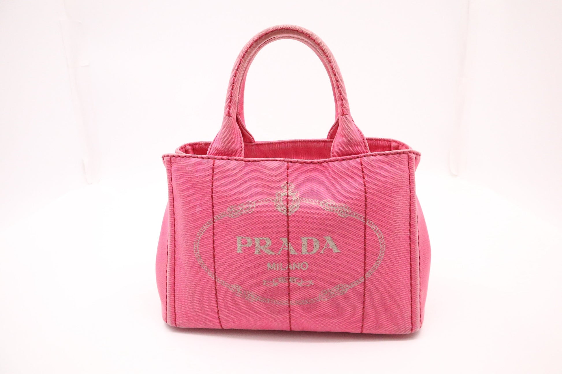 Prada Canapa In Handbag Canvas Pink Travel Bag Canvas Handbag