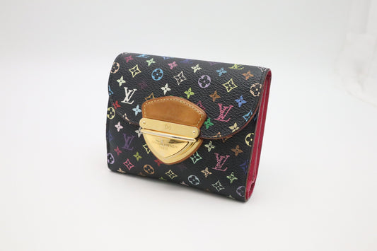 Louis Vuitton Portefeuille Joy Monogram Multicolor Black Canvas Wallet Case
