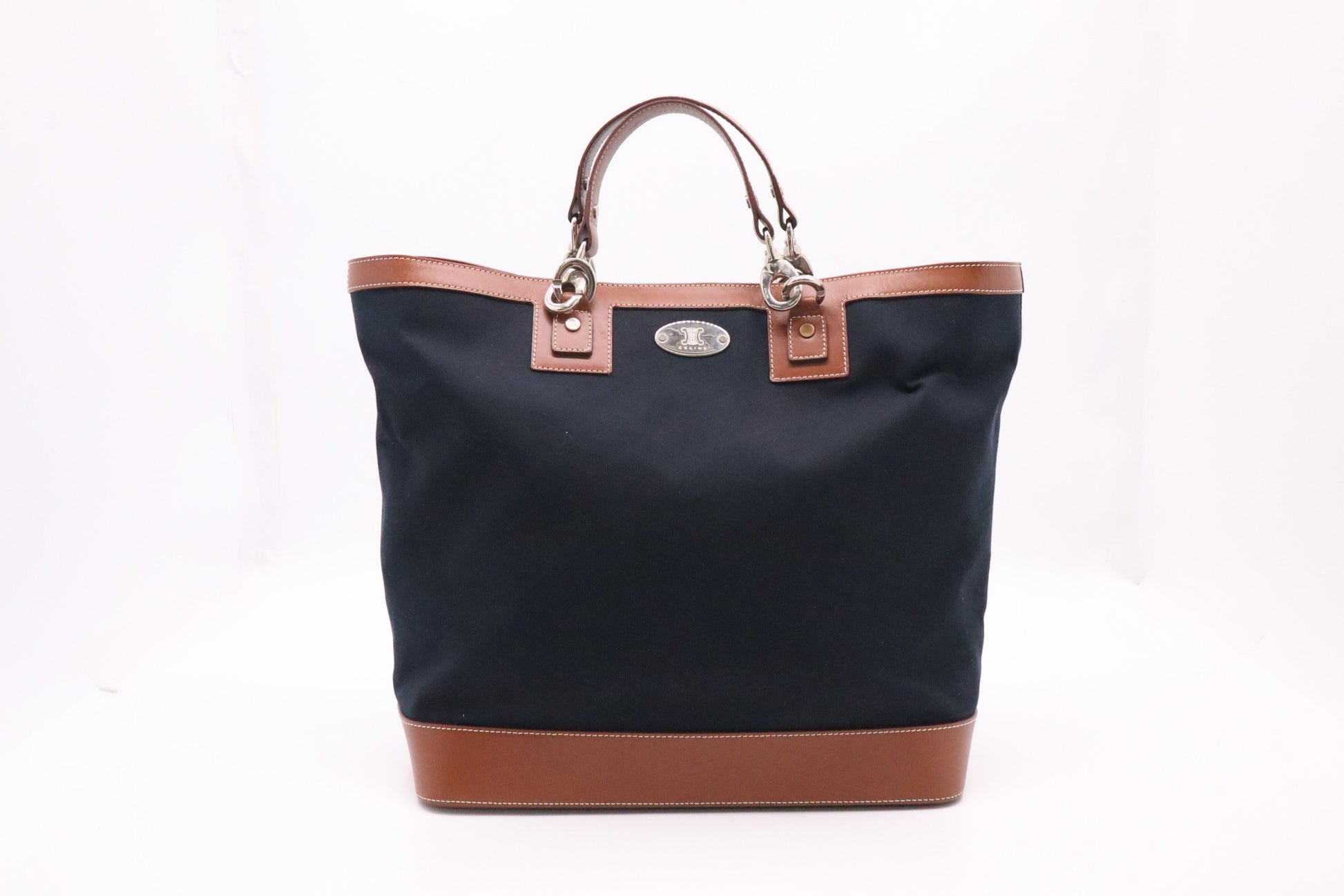 Celine Tote In Handbag Canvas Blue Tote Bag