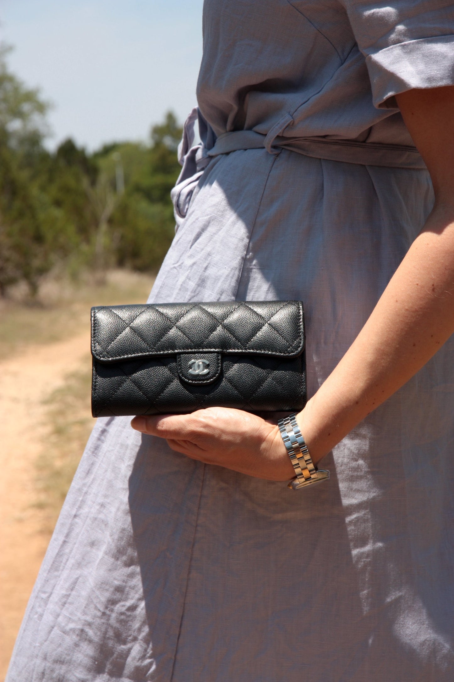 Chanel New Black Caviar Classic Flap Medium Wallet