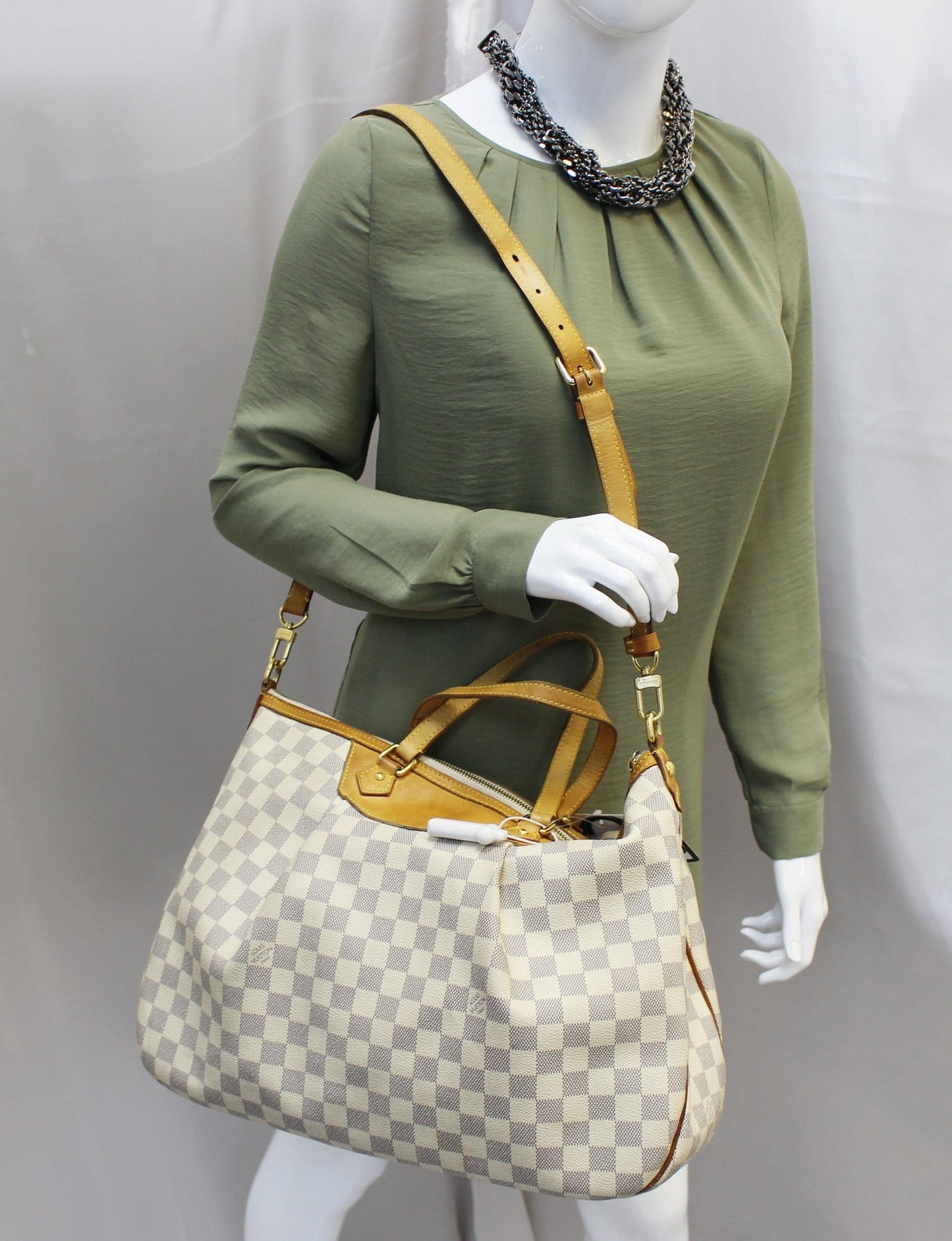 Louis Damier Azur Siracusa Gm Shoulder Handbag Shoulder Bag