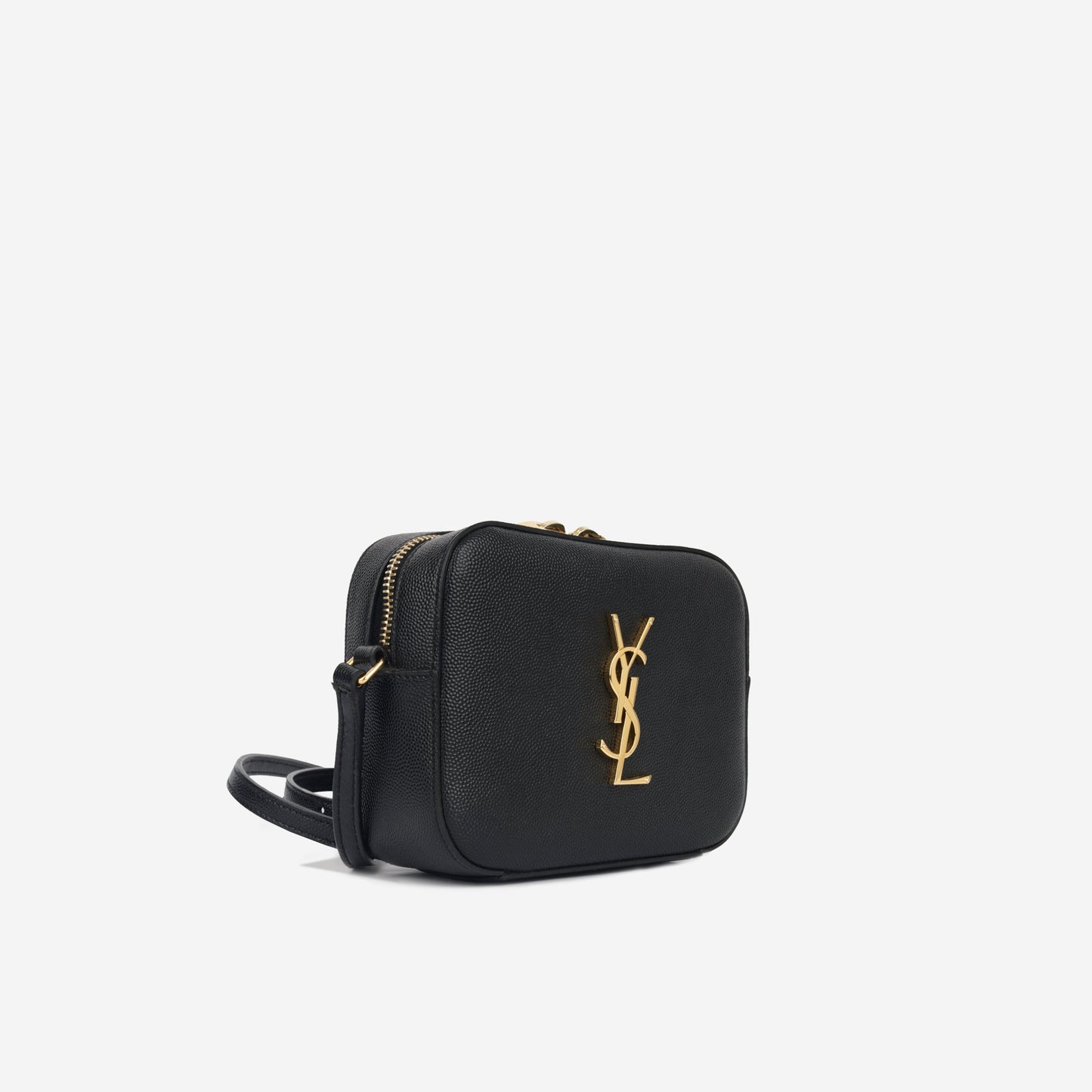 YSL Saint Laurent Camera Case Grained Ghw Crossbody Bag Black Mini