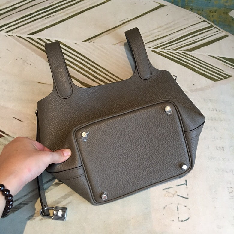 Top Quality Picotin Lock Grey Clementop Quality Travel Bag