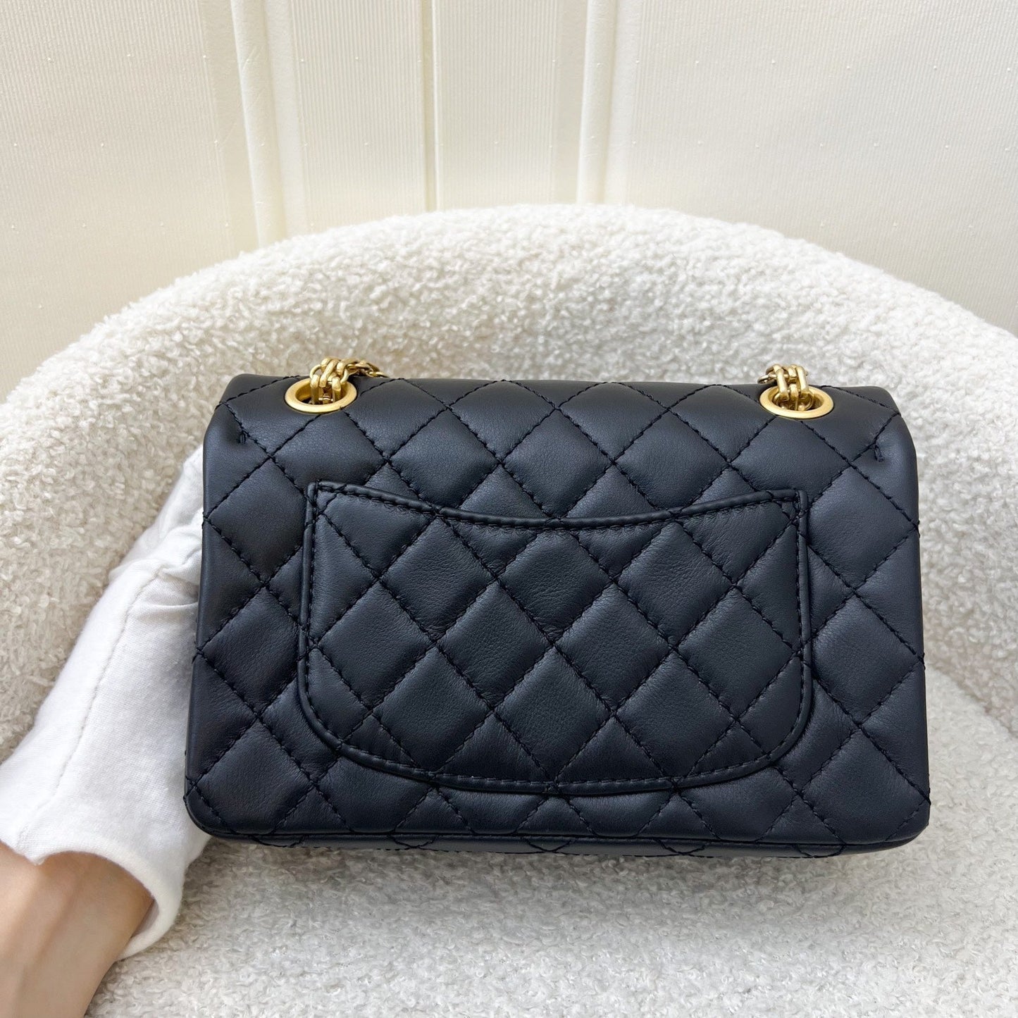 Classic 2.55 Reissue Mini Flap in Black Distressed Calfskin AGHW (Model: ) Accessory Classic