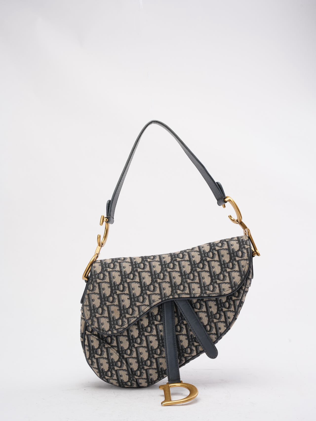 Dior Handbag Saddle Bag Oblique Jacquard Blue Medium