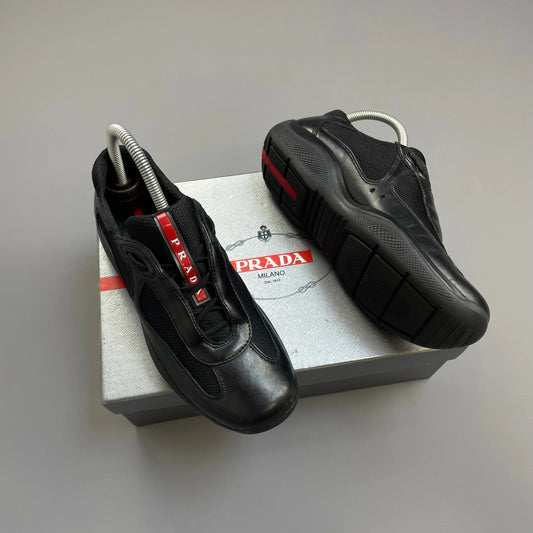Prada Shoe Americas Cup Trainers 2 Leather Black Shoes