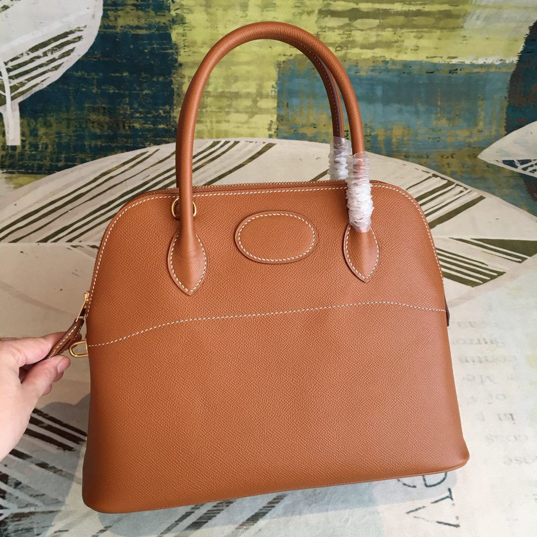 Top Quality Bolide Bag For Women Toned Brown Gold Travel Bag