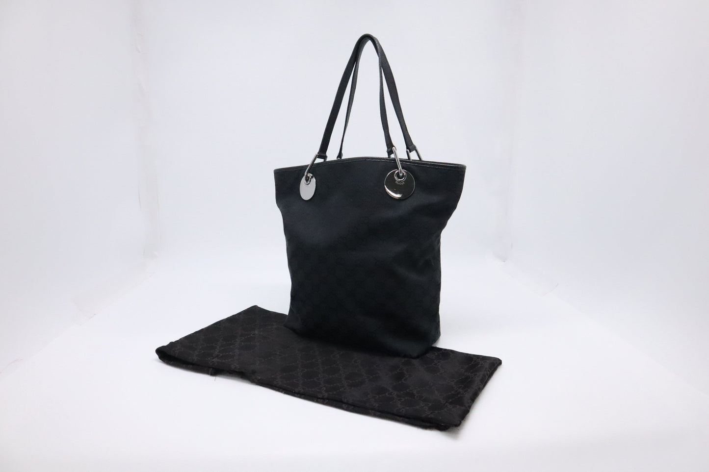 Gucci GG Canvas Black Bucket Tote Bag