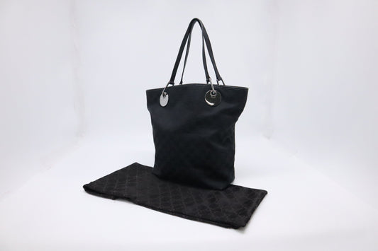 Gucci GG Canvas Black Bucket Tote Bag