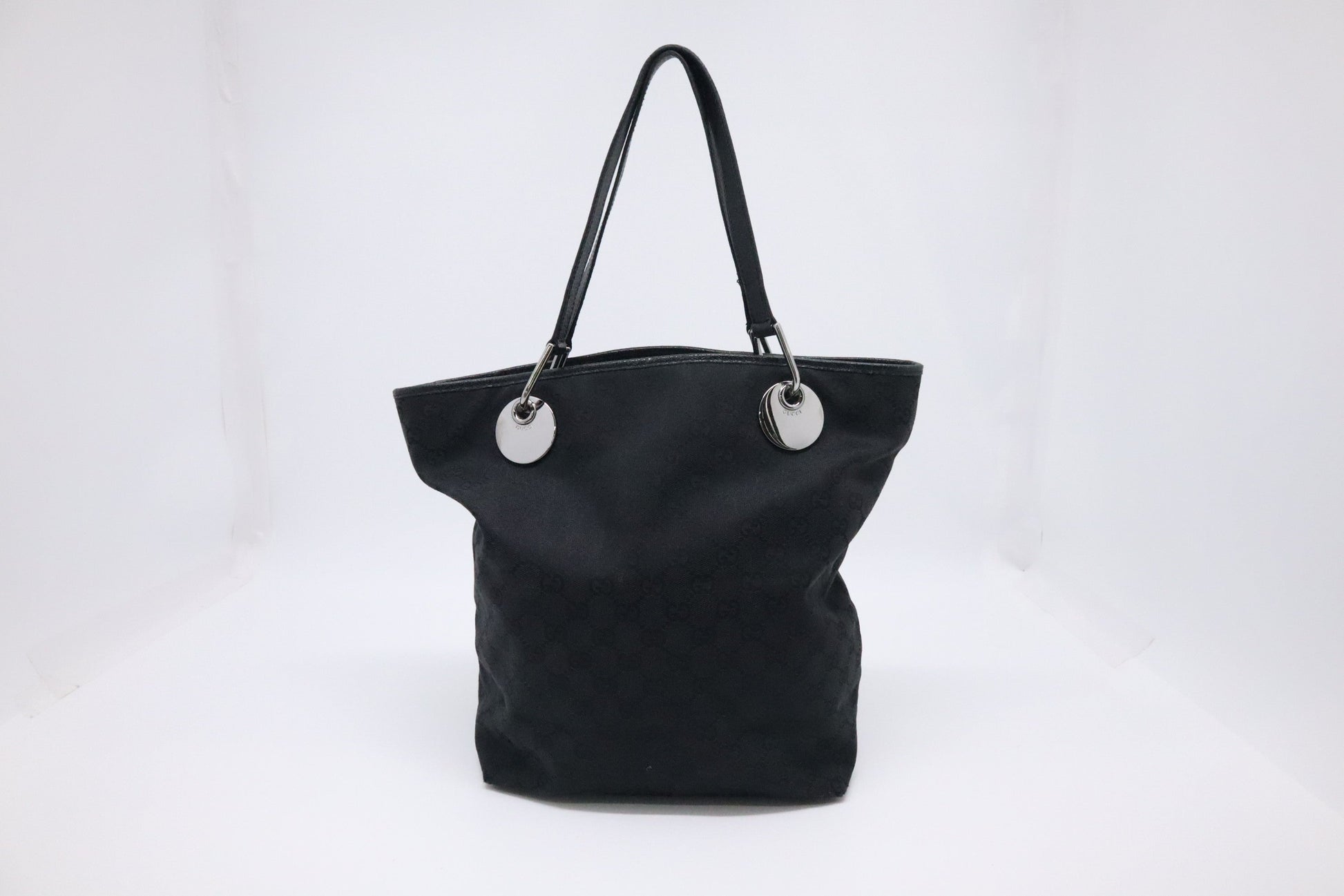 Gucci GG Canvas Black Bucket Tote Bag