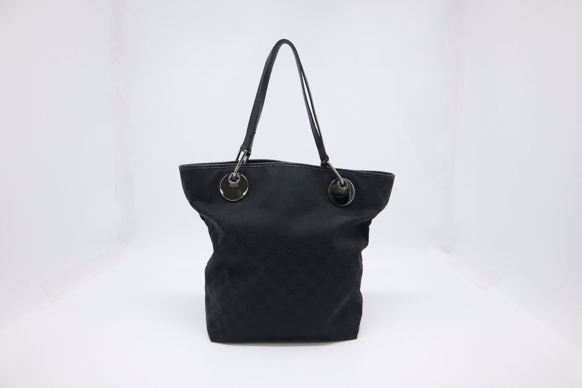 Gucci GG Canvas Black Bucket Tote Bag