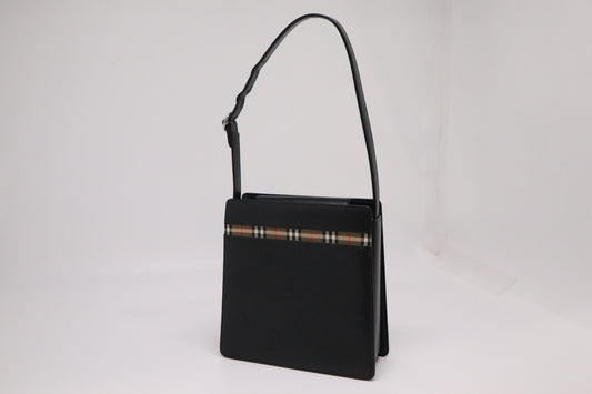 Burberry Shoulder Bag In Leather Black In Black Leather