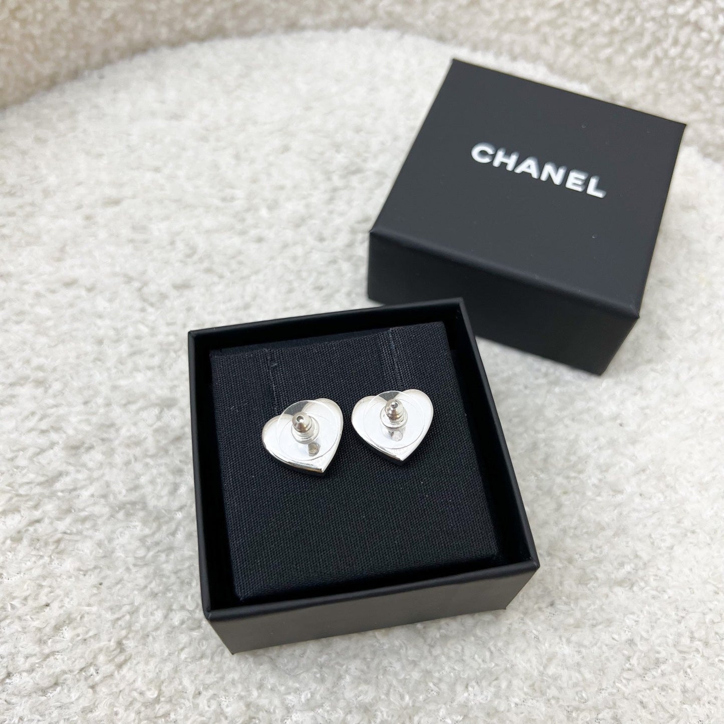Chanel Heart and CC Earrings with Crystals in SHW Jewelry