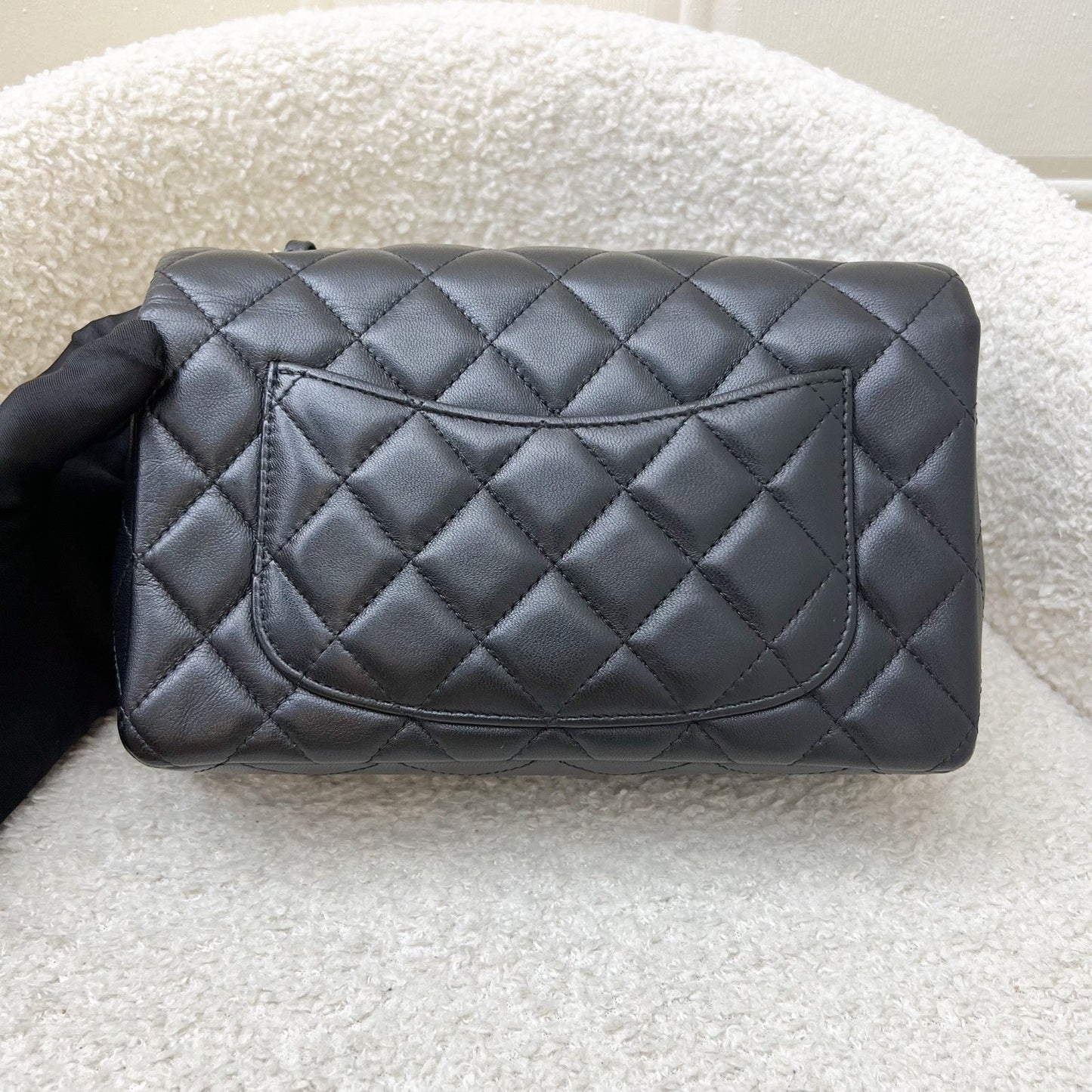Chanel Classic Mini Rectangle Flap in Black Lambskin and GHW Accessory