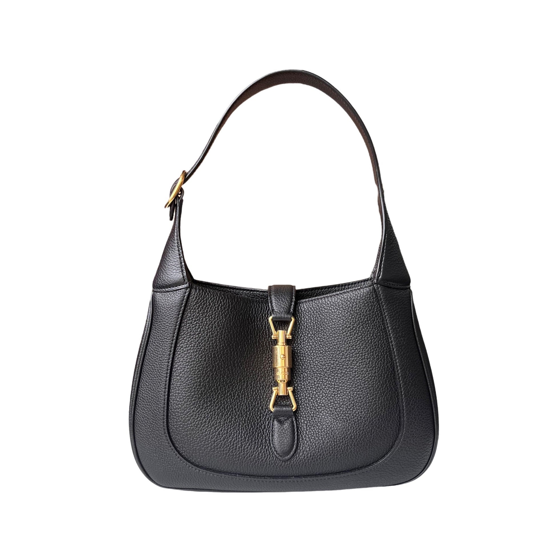 Gucci Jackie Pebbled Bag Leather Black Travel Bag