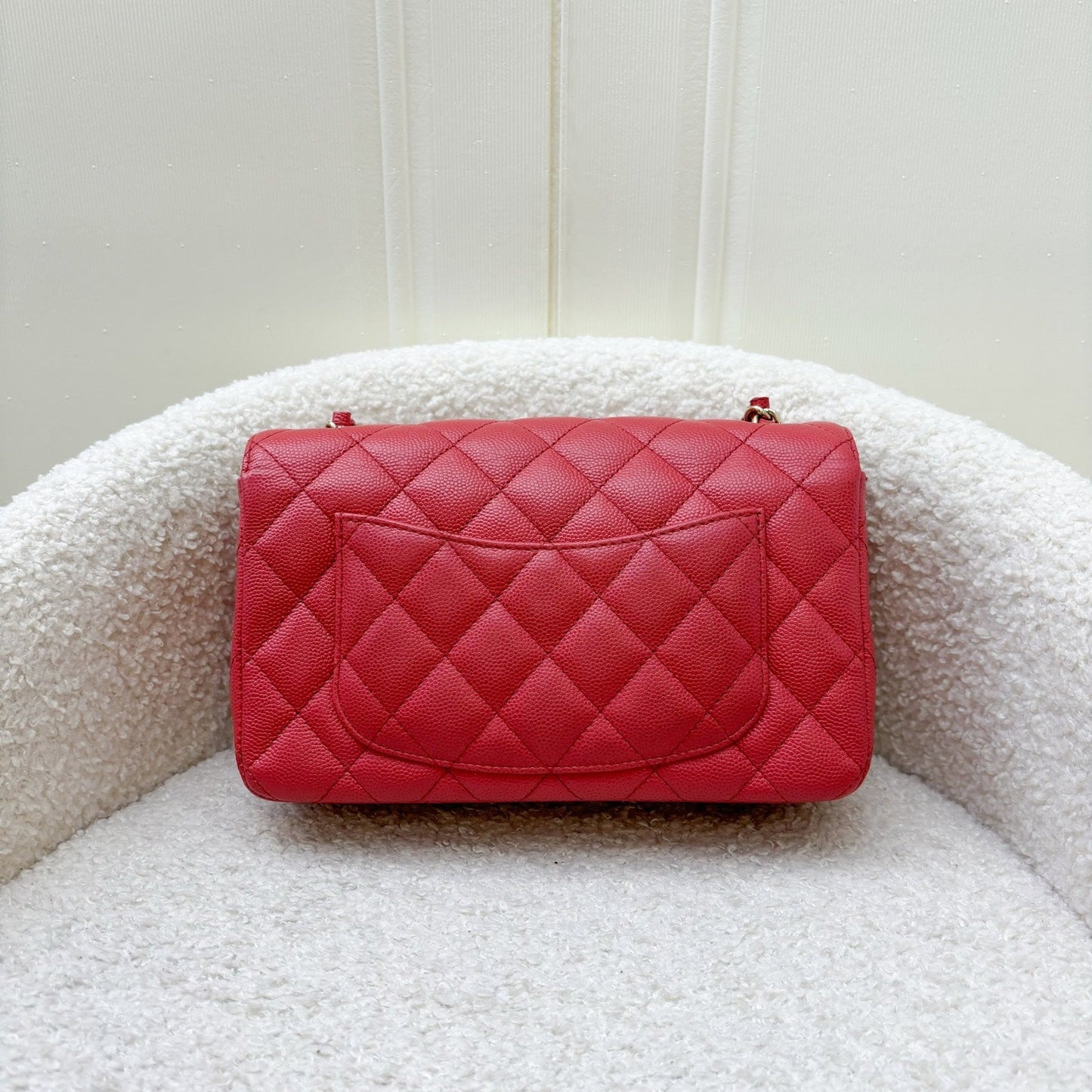 Chanel Classic Mini Rectangle Flap in Dark Pink Caviar LGHW Accessory