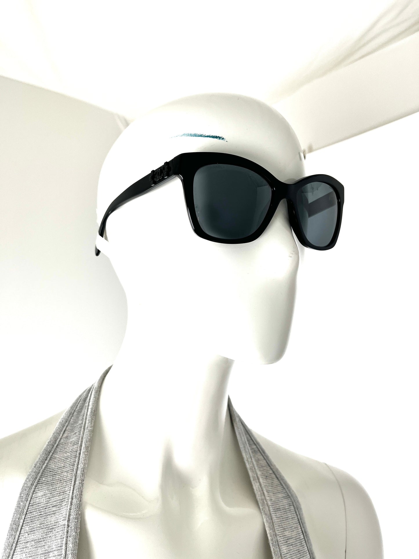 Chanel Boy 5313 Acetate CC Butterfly Signature Black Sunglasses