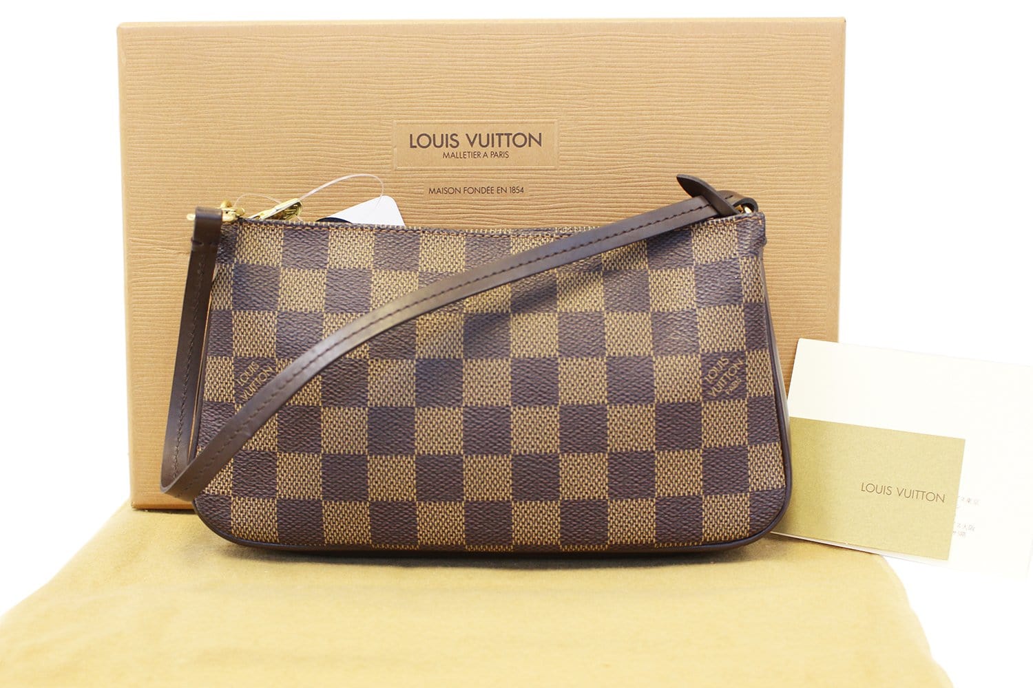 Louis Damier Ebene Navona Pouch Handbag Clutch Bag