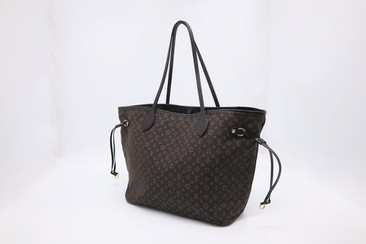 Louis Vuitton Lin Idylle Neverfull MM Ebene Monogram Tote Bag