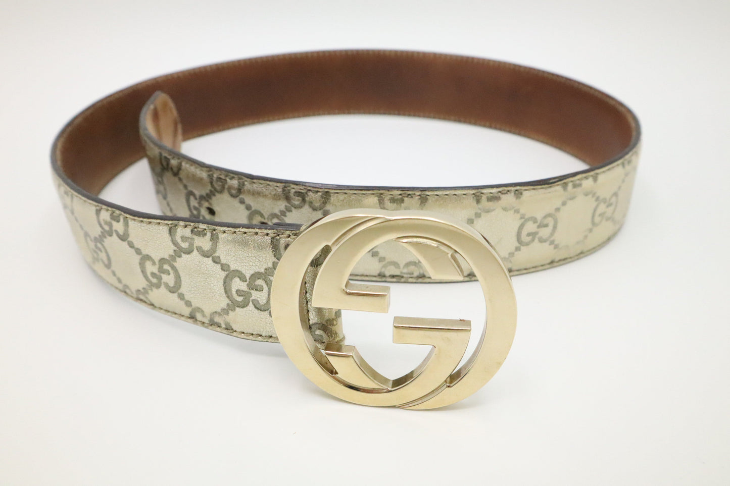 Gucci Belt In Handbag Canvas Gold Accessory